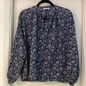 Doen Jane Top in Blue Jessamine Calico
